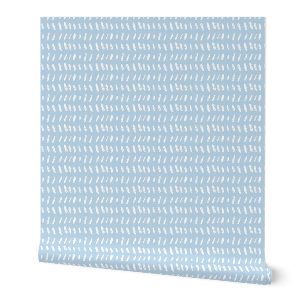 Rotated, Textured Chevron, Baby Blue, 