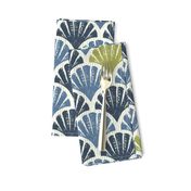 Scallop Shells - Navy, Lapis + Lime - medium