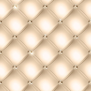 Champagne Light Brown Tufted Small Square Decorative Pattern