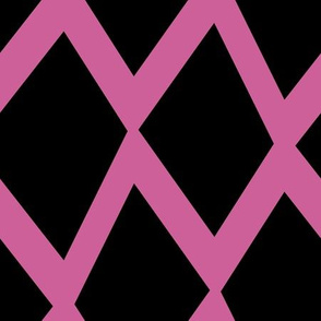 Midcentury Abstract Lattice in Black + Phlox Pink