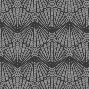 Sea Shell Symmetry // Monochrome Grey