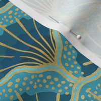 ART DECO SEASHELL - BLUE AND GOLD