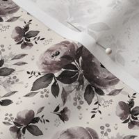 Olivia - muted, greys, watercolor, florals, peony, roses