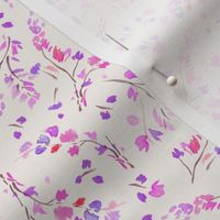 Fabric Florrie, Florence, floral, pink, lilac, violet