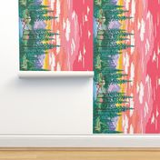 Camp Gertie at Sunset Border Print–56" wide