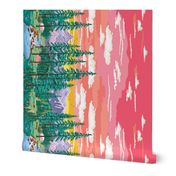 Camp Gertie at Sunset Border Print–56" wide