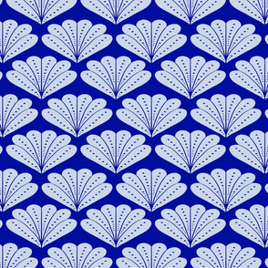 Scallop Shell Abstracts on bold blue