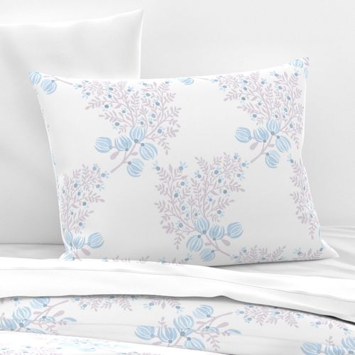 Cornflower blue Lilac On white EMMA FLORAL TOSS