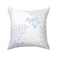 Cornflower blue Lilac On white EMMA FLORAL TOSS