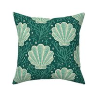 Scallop Shell Damask - large - Sea Green