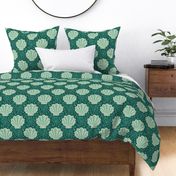 Scallop Shell Damask - large - Sea Green