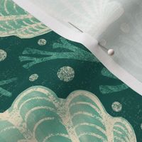 Scallop Shell Damask - large - Sea Green