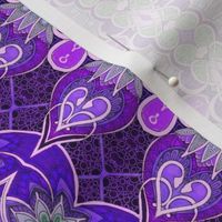 Victorian Violets Vertical Garden Stripe in violet