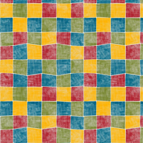 Square with Fabric Texture red green yellow blue
