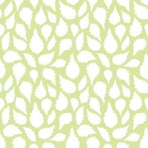 white Oak leaves collection. Nursery decor trend of the season, silhouette on green