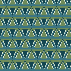 Green Art Deco with Triangles Design
