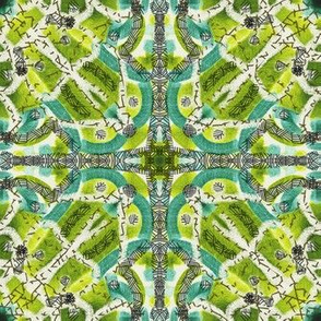 Abstract town map in handdrawn tile style green blue black MIDDLE