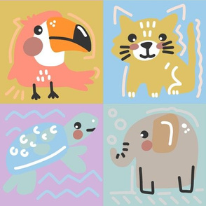 Tiere für Kinder  Patchwork / Quilt von DIY Eule