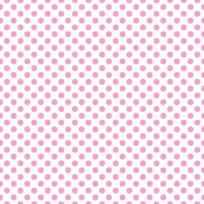 Pink Polka Dots on White
