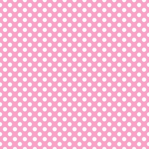 White Polka Dots on Pink