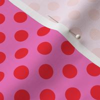 Red Polka Dots on Pink