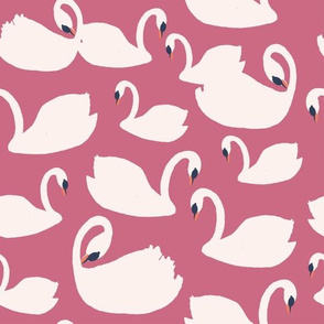 Berry Pink Swans