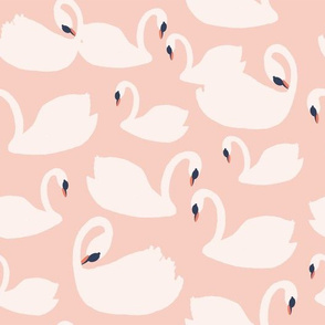 Pastel Pink Swans