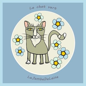 Le chat vert Embroidery template