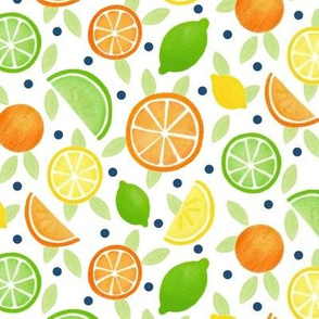 Citrus Fruit with navy spots