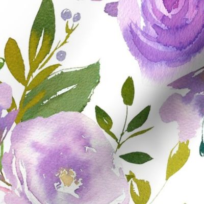 Purple Floral Watercolor