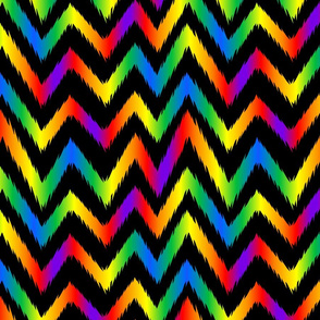 jagged chevron rainbow on black