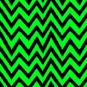 jagged chevron black and green