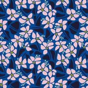 Abstract flowers blue 2