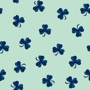 Sweet Shamrocks Navy On Light Green