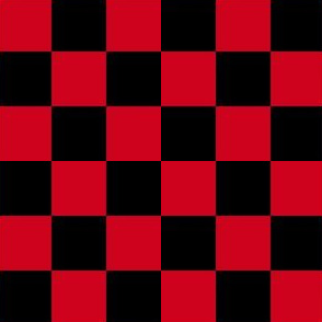 Red Black Checkers Fabric, Wallpaper and Home Decor