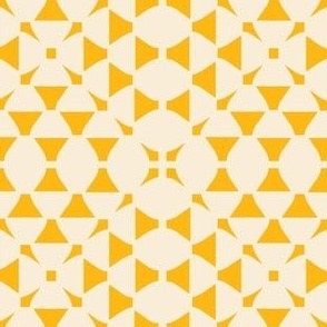 off-white granny squares on yellow