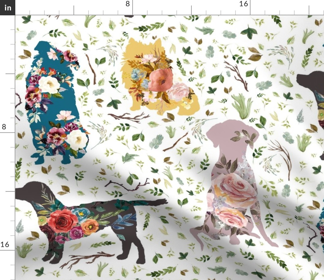 Pom Lab and Aussie Patchwork Dogs