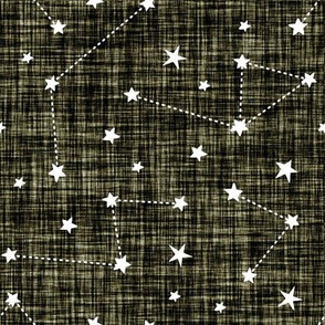 green olive linen constellations