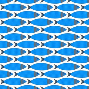 Blue Fish long White