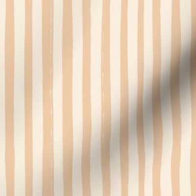 Painted Stripes - brush strokes - Apricot & Cream