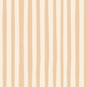 Painted Stripes - brush strokes - Apricot & Cream