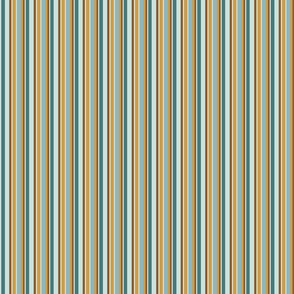 Shell Reef Stripes- Vertical- Gold Honey Isabelline Teal Aqua Pale Turquoise- Small Scale 