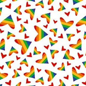 rainbow hearts pattern
