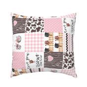 Farm//Hereford//Love you till the cows come home//Pink Tractor - Wholecloth Cheater Quilt - Rotated