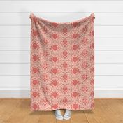 summer beach damask coral red