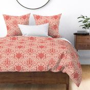 summer beach damask coral red