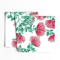 jumbo Red 'Ohi'a Lehua Blossom-on white