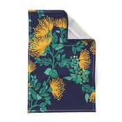 Large 'Ohi'a Lehua Blossom mamo-navy