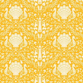 summer beach damask goldenrod yellow | medium