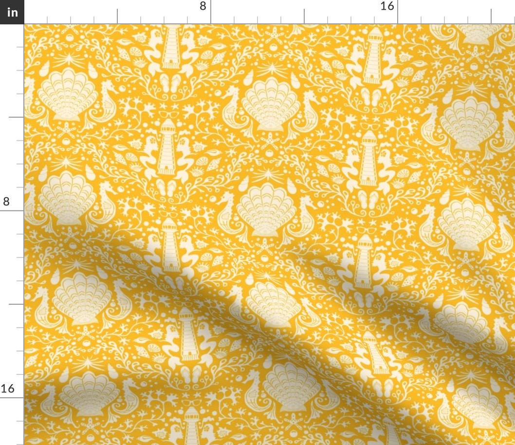 summer beach damask goldenrod yellow | small